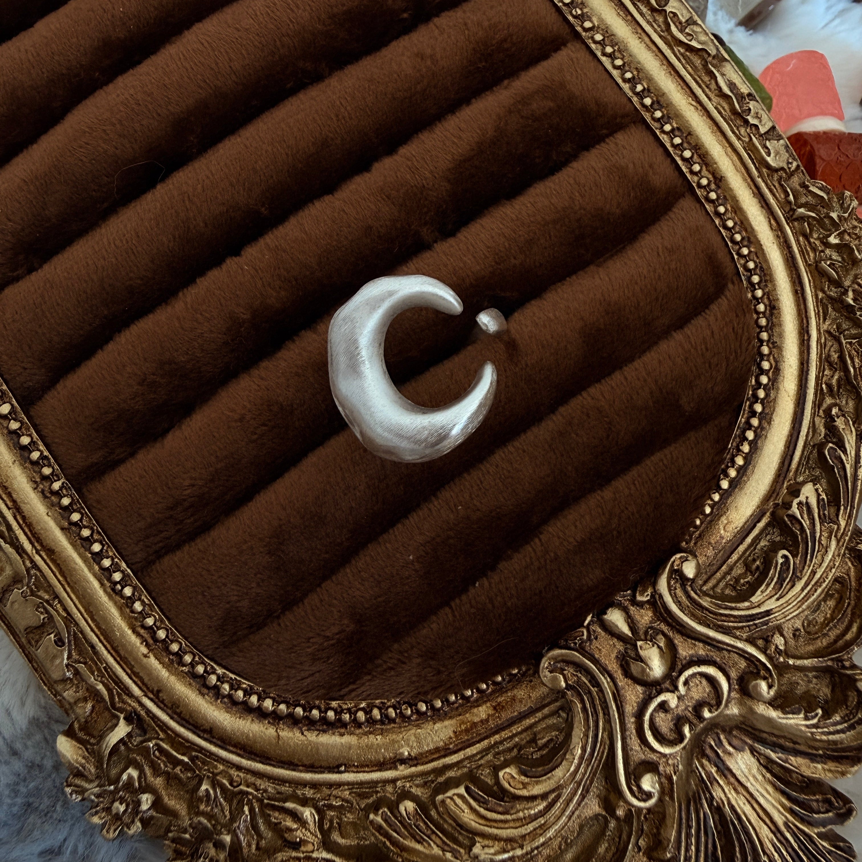 Pearl Crescent Ring | Minimalist Open Band Ring