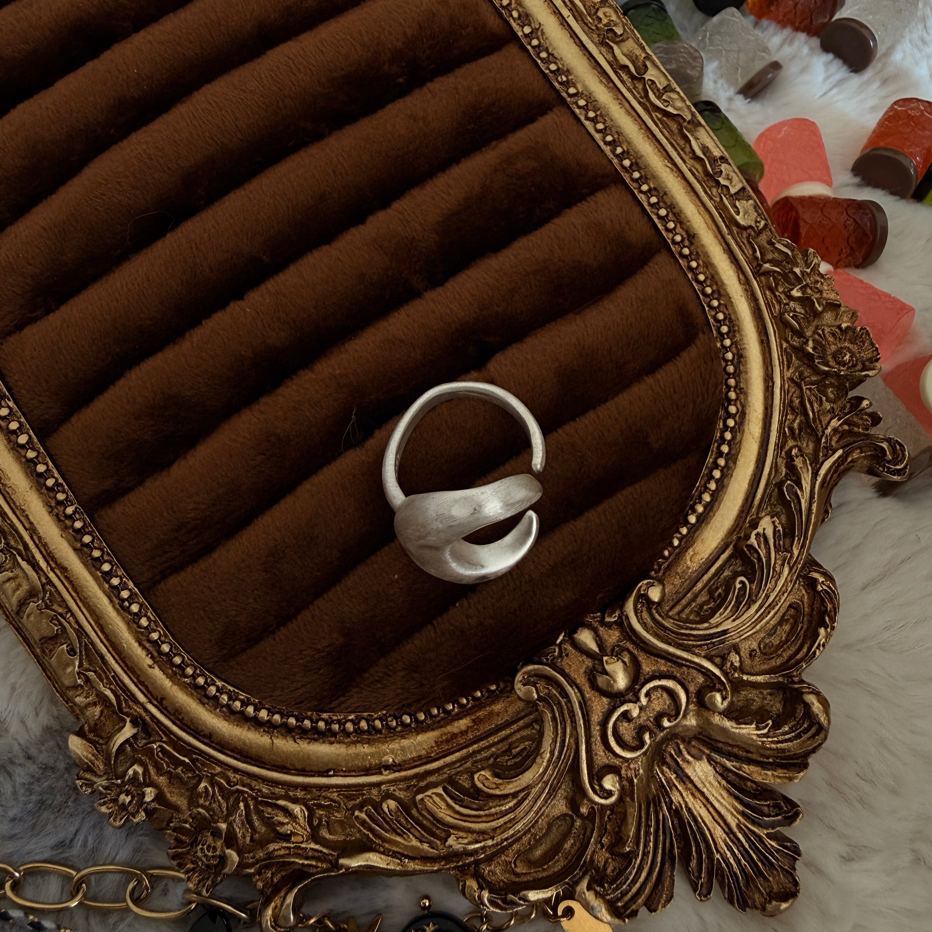 Pearl Crescent Ring | Minimalist Open Band Ring