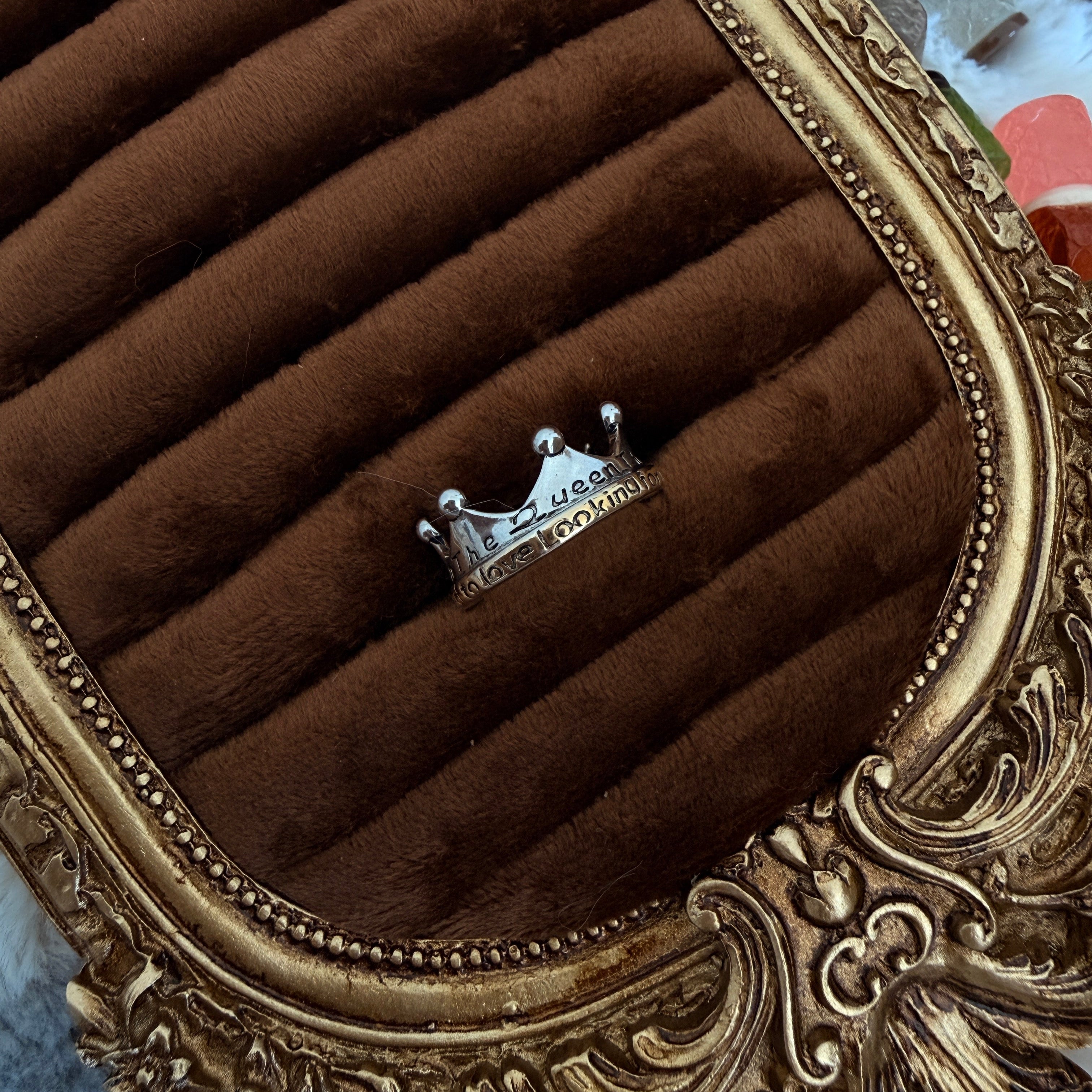 Queen Crown Ring Set | Engraved Stacking Ring Duo