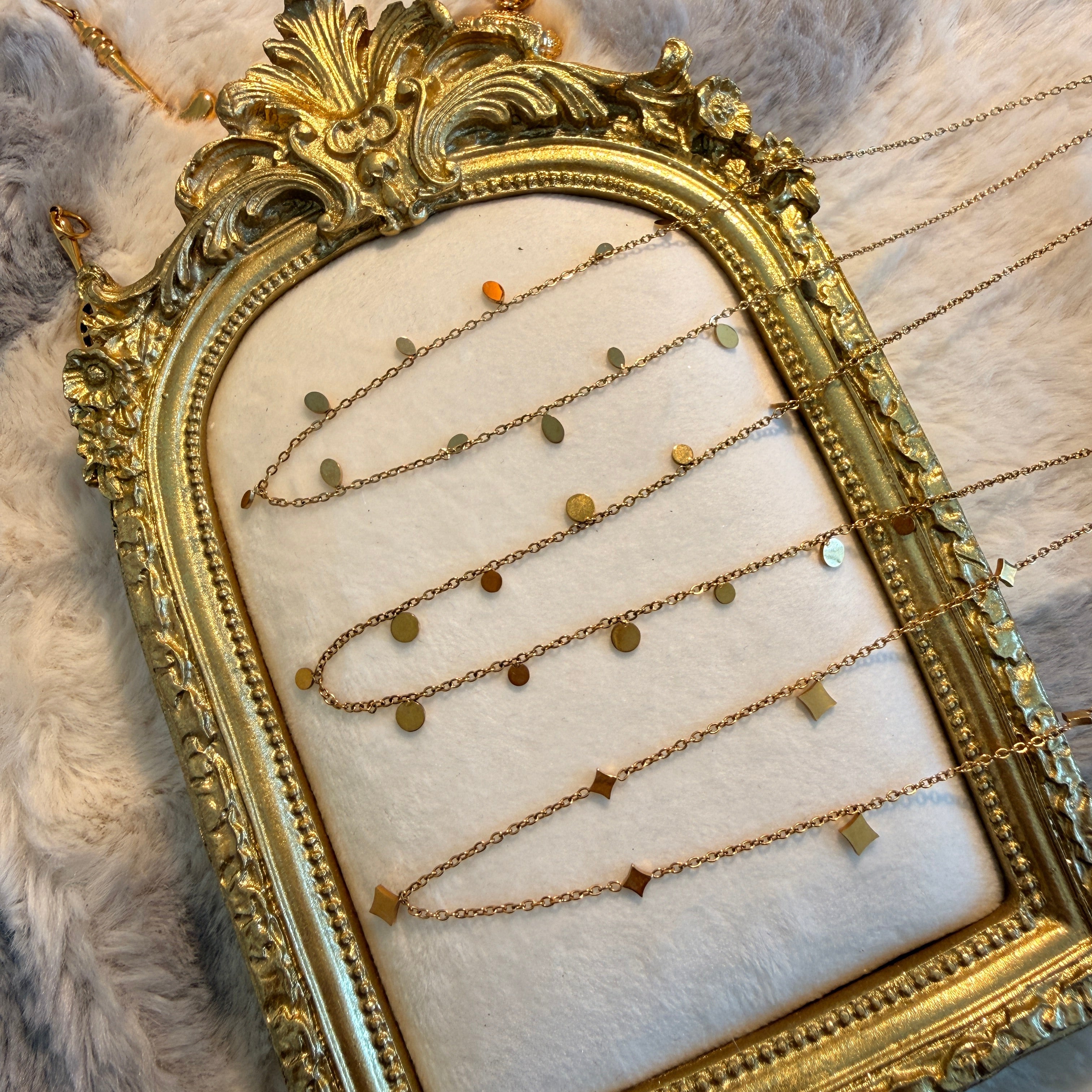 Gold Circle Coin Charm Necklace