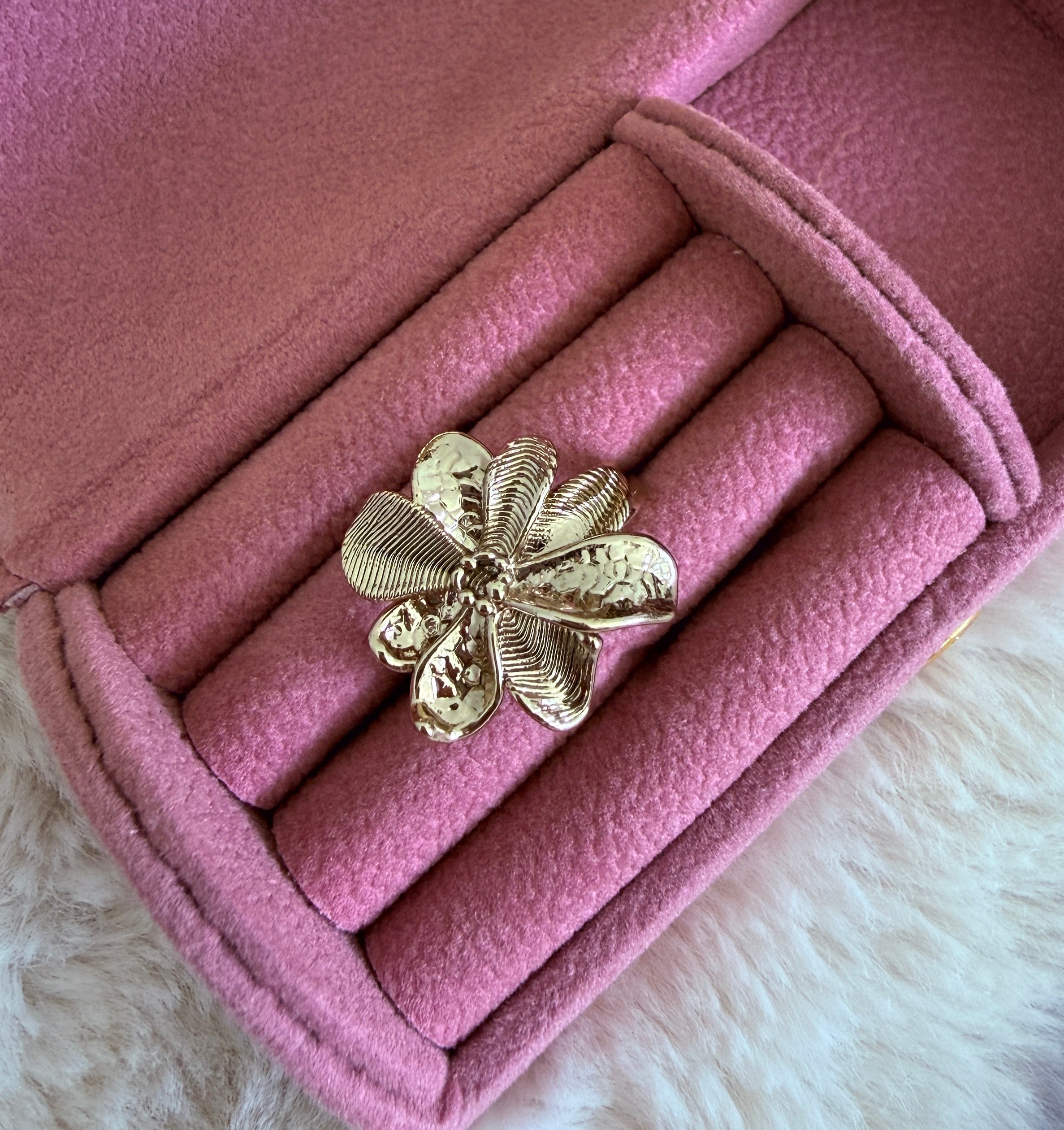 Gold Bloom Ring | Textured Flower Statement Ring