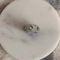 Aqua Gemstone Braided Ring