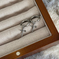 Silver Cross Nail Huggie Earrings
