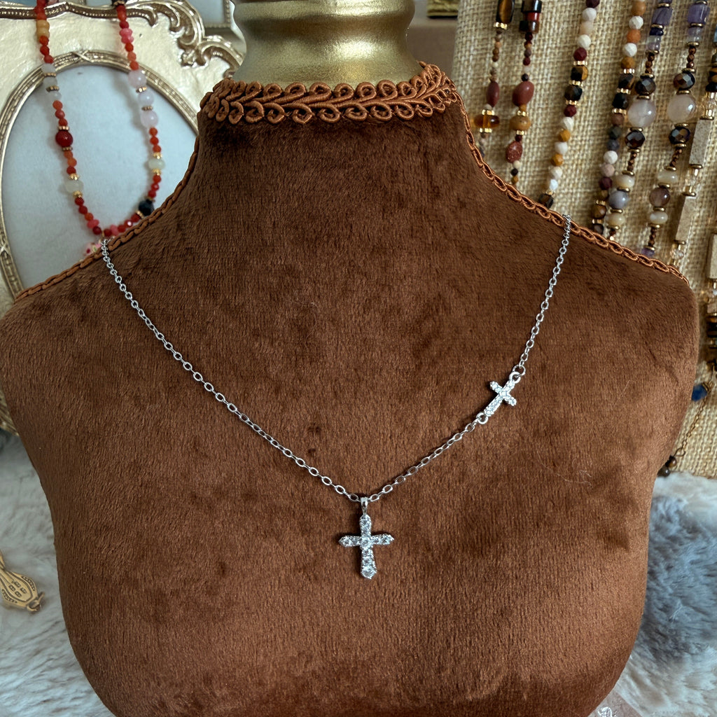 Crystal Cross Pendant Necklace