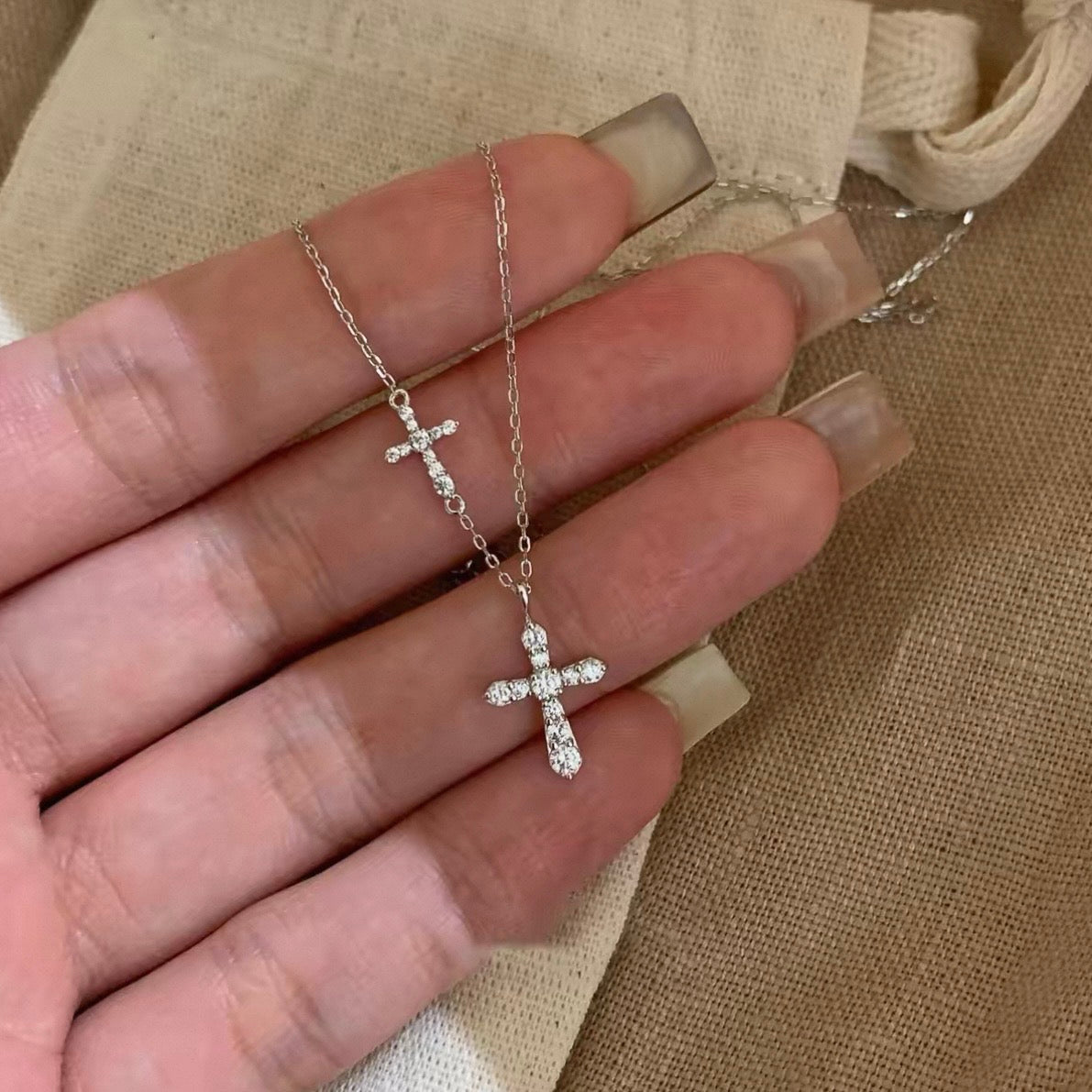 Crystal Cross Pendant Necklace